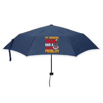 Dartspieler Dart - Mein Trinkteam hat Dartprobleme - Regenschirm (klein) - Navy - Vorne