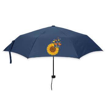 Sonnenblumen Geschenk für Naturliebhaber - Regenschirm (klein) - Navy - Vorne
