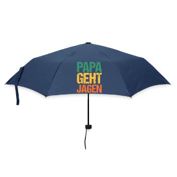 Papa Vater Vatertag Jagd Jagen Waidmann Jäger - Regenschirm (klein) - Navy - Vorne