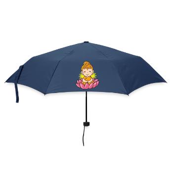 Bouddha méditant : fleur de lotus et design zen - Parapluie standard - marine - Devant