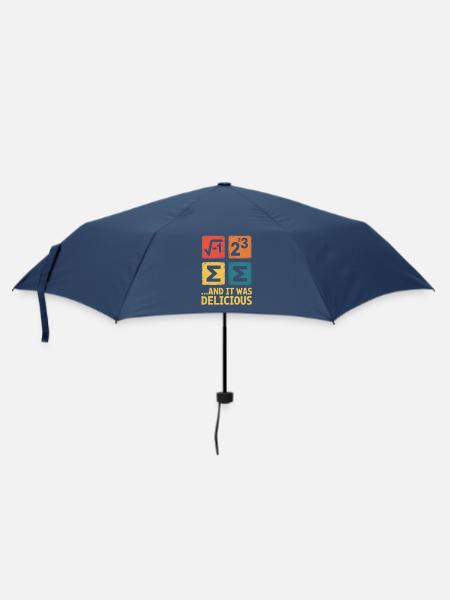 Mathe-Wortwitz: Und es war köstlich - Regenschirm (klein) - Navy