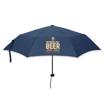 Bier Incoming Call Beer JGA Herren Männerabend - Regenschirm (klein) - Navy - Vorne