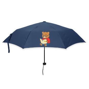 Little bear reads star book - Umbrella (small) - navy - Front