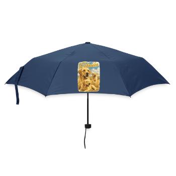 Labrador Retriever Retro Hund - Regenschirm (klein) - Navy - Vorne