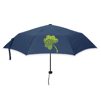 kleeblatt glück grün irisch symbol ireland - Regenschirm (klein) - Navy - Vorne