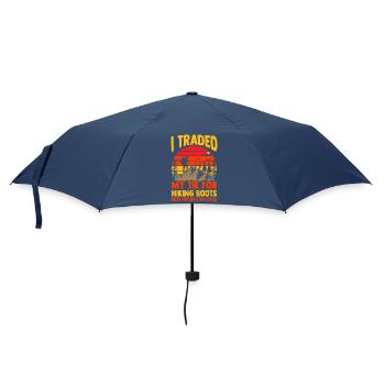 Hiking Mountain Trail Backpacking Outdoors Retired - Umbrella (small) - navy - Front