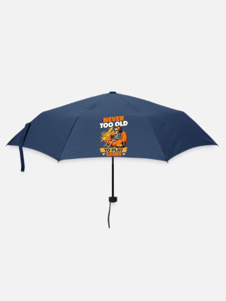 Skeleton Gamer Gaming Halloween - Regenschirm (klein) - Navy