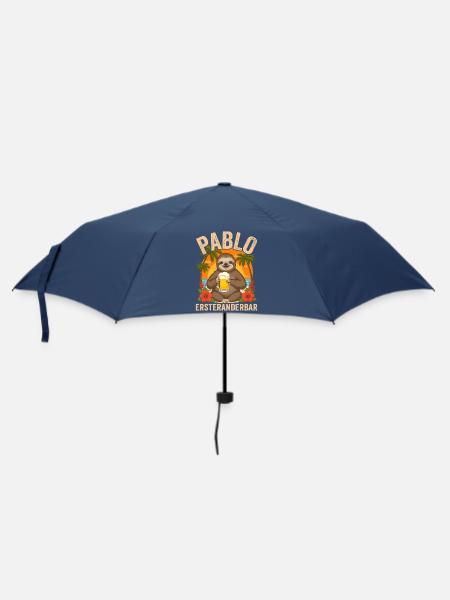 Pablo Ersteranderbar Faultier Bier Fun Motiv - Regenschirm (klein) - Navy