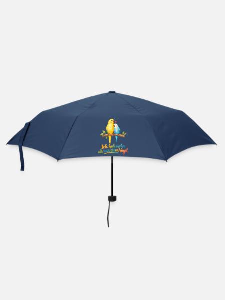 Zwei Vögel singen Liebe - ein Vogel in love - Regenschirm (klein) - Navy