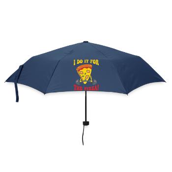 Training nur für Pizza – Fitness Humor Design - Regenschirm (klein) - Navy - Vorne