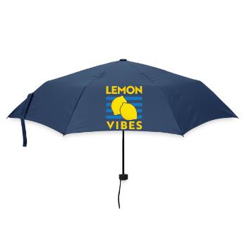 Lemon Vibes Lemon Tomato Girl Summer Italy - Umbrella (small) - navy - Front