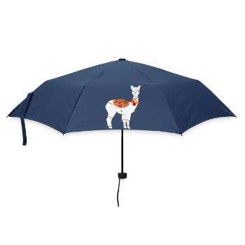 Alpaga décoré de manière traditionnelle - motif bohème coloré - Parapluie standard - marine - Devant