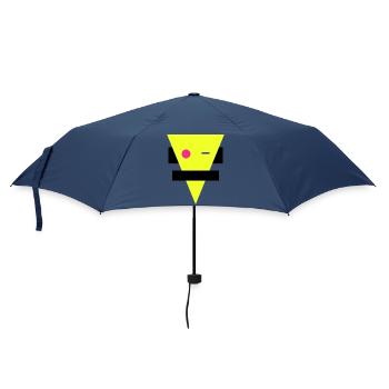 Neon Geometrische Silhouette - Regenschirm (klein) - Navy - Vorne