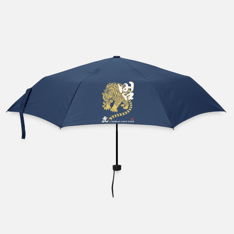 Golden Korean Tiger Design - Umbrella (small) - navy
