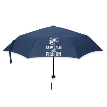 Ruhe bewahren und weiterfischen - Regenschirm (klein) - Navy - Vorne