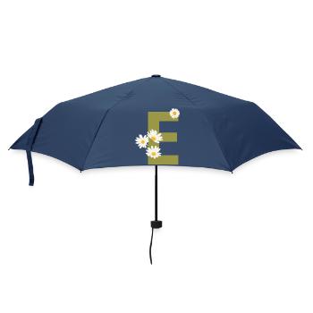Grüne Gänseblümchen Brief - Regenschirm (klein) - Navy - Vorne