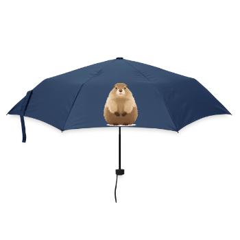 cute cuddly groundhog - Umbrella (small) - navy - Front