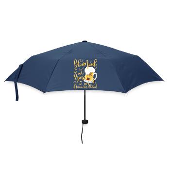 Blasmusik und Bier Darum bin ich hier - Regenschirm (klein) - Navy - Vorne