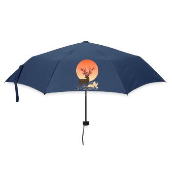 Hirschgeist | Schützen Sie Sika Hirsche - Regenschirm (klein) - Navy - Vorne