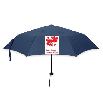 Immer Jemand Wartet Herz Collage - Regenschirm (klein) - Navy - Vorne