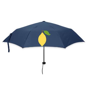 Modernes Zitronen-Zitrus-Muster-Design - Regenschirm (klein) - Navy - Vorne