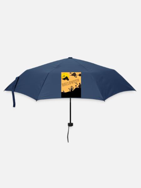 Halloween Silhouette by Moon - Umbrella (small) - navy