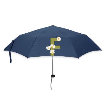 Buchstabe f Grüne Gänseblümchen - Regenschirm (klein) - Navy - Vorne