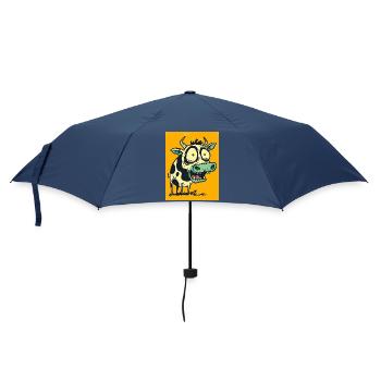 Pop Art Cow with Huge Eyes - Umbrella (small) - navy - Front