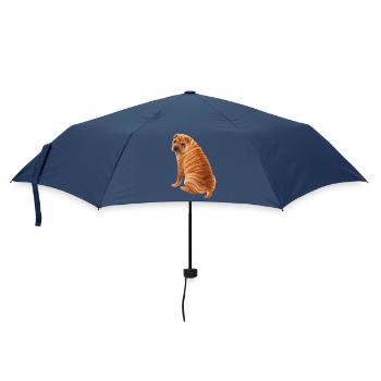 Sitzende Shar Pei - Regenschirm (klein) - Navy - Vorne
