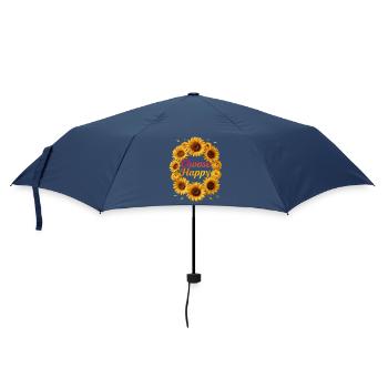Choose Happy Sunflower Wreath - Umbrella (small) - navy - Front