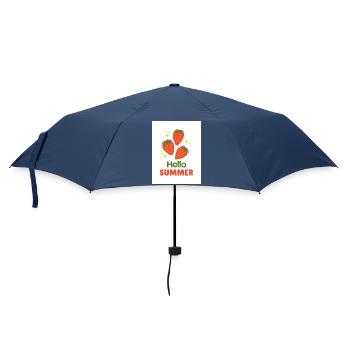 Hello Summer Strawberries - Umbrella (small) - navy - Front