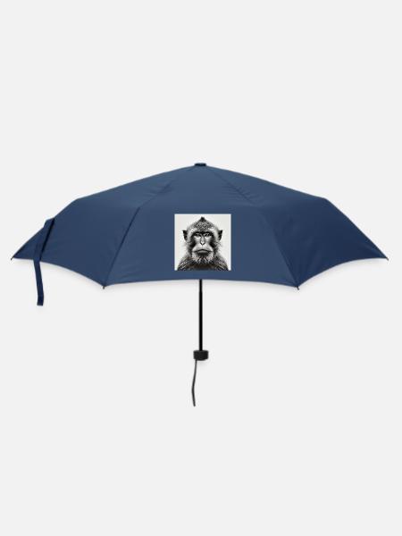 Monkey in grayscale - Umbrella (small) - navy