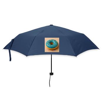 Donut mit Blauem Zuckerguss - Regenschirm (klein) - Navy - Vorne