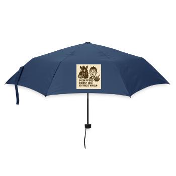 Pferd frisst Heu Nudeln - Regenschirm (klein) - Navy - Vorne