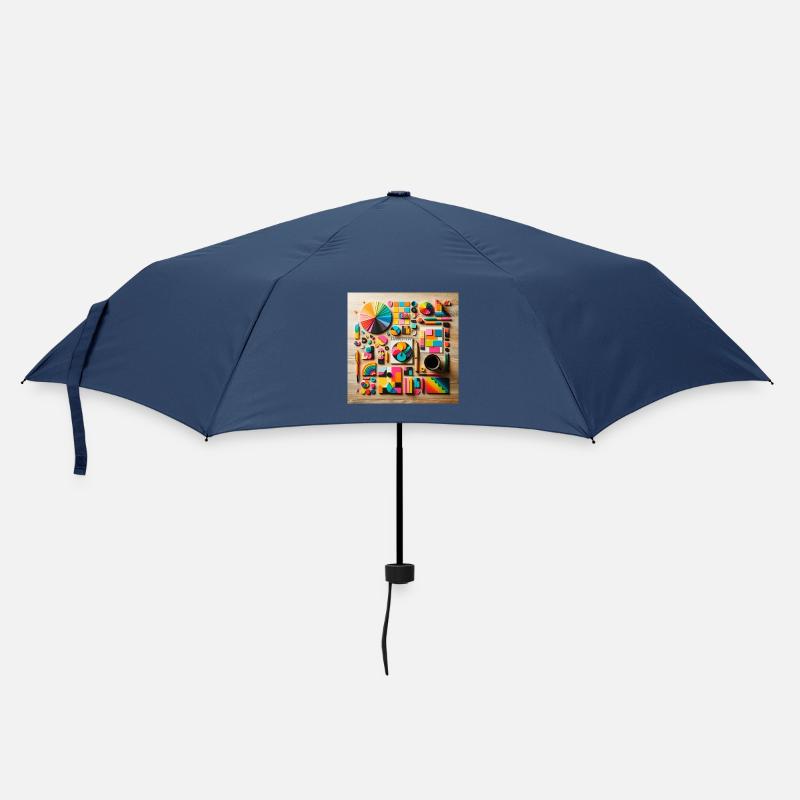 Composition abstraite de formes colorées - Parapluie standard - marine