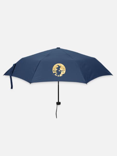 Mondschein Hexe auf Besen - Regenschirm (klein) - Navy