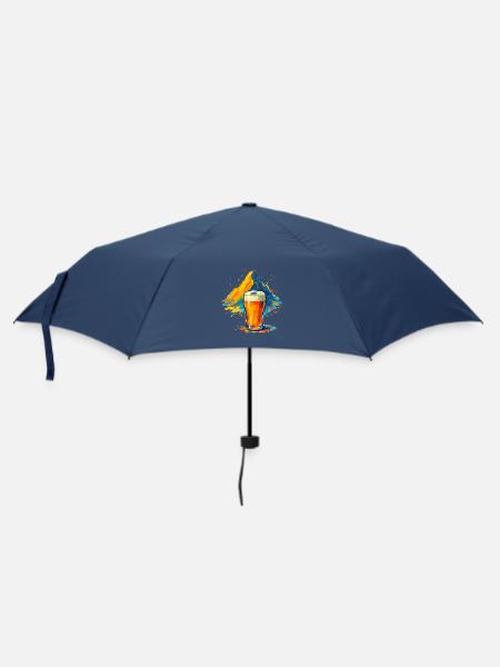 Biergipfel Farbexplosion - Regenschirm (klein) - Navy