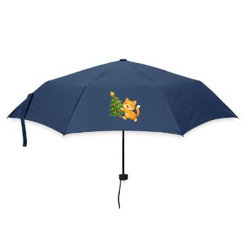 Le bonheur du chat sur le sapin de Noël - Parapluie standard - marine - Devant