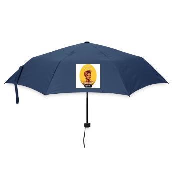Alicia Portrait mit Turban – Gelber Hintergrund - Regenschirm (klein) - Navy - Vorne