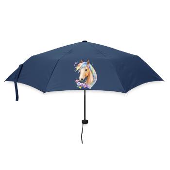 Horse with rainbow mane - Umbrella (small) - navy - Front