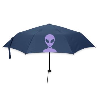 Silhouette de portrait extraterrestre minimaliste - Parapluie standard - marine - Devant