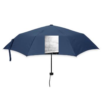 Regen auf Glas Monochrom - Regenschirm (klein) - Navy - Vorne