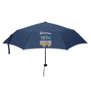 Vintage 1974 74 Retro Birthday Vintage Gift - Umbrella (small) - navy - Front