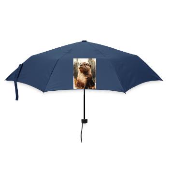 Otter im Wald - Vintage / Retro - Regenschirm (klein) - Navy - Vorne
