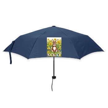 EG Ostern I Hase I Frohe Ostern I Geschenk I Blume - Regenschirm (klein) - Navy - Vorne
