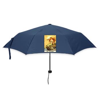 Vintage Mermaid Tarot Card - Umbrella (small) - navy - Front