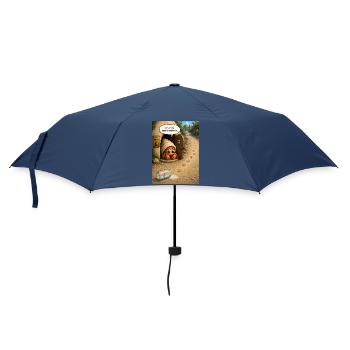 Oh Crab, Maybe Tomorrow – Cute Hermit Crab Cartoon - Umbrella (small) - navy - Front