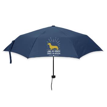 Dackel Herzdesign Lang am Körper - Regenschirm (klein) - Navy - Vorne
