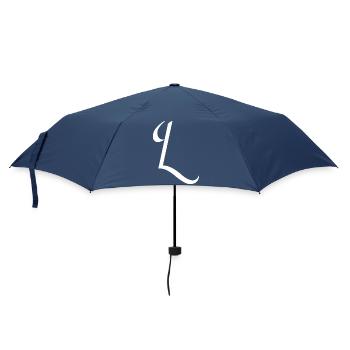 Eleganter Schreibstil mit Schwung Letter L, Name,  - Regenschirm (klein) - Navy - Vorne