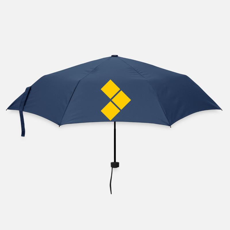 Geometric Yellow Diamond Grid - Umbrella (small) - navy